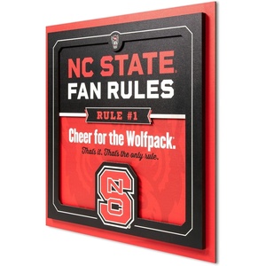 image:imageYouTheFan Officiallylicensed NCAA Tide Fan Rules Wall Art multiple layers humorous team artwork sports fan motto showcases funny rules indoor decorNC State Wolfpack