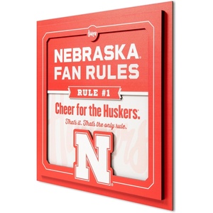image:imageYouTheFan Officiallylicensed NCAA Tide Fan Rules Wall Art multiple layers humorous team artwork sports fan motto showcases funny rules indoor decorNebraska Cornhuskers