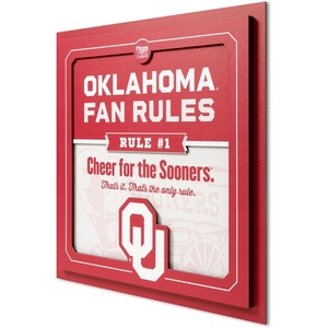 image:imageYouTheFan Officiallylicensed NCAA Tide Fan Rules Wall Art multiple layers humorous team artwork sports fan motto showcases funny rules indoor decorOklahoma Sooners