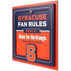 image:imageYouTheFan Officiallylicensed NCAA Tide Fan Rules Wall Art multiple layers humorous team artwork sports fan motto showcases funny rules indoor decorSyracuse Orange