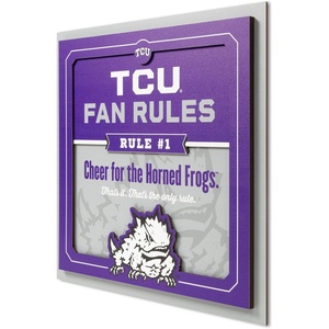 image:imageYouTheFan Officiallylicensed NCAA Tide Fan Rules Wall Art multiple layers humorous team artwork sports fan motto showcases funny rules indoor decorTCU Horned Frogs