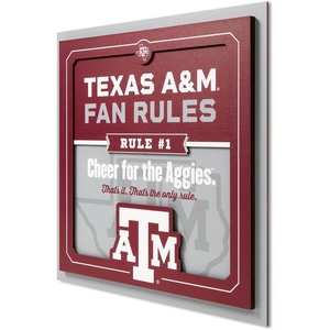 image:imageYouTheFan Officiallylicensed NCAA Tide Fan Rules Wall Art multiple layers humorous team artwork sports fan motto showcases funny rules indoor decorTexas AM Aggies