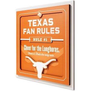 image:imageYouTheFan Officiallylicensed NCAA Tide Fan Rules Wall Art multiple layers humorous team artwork sports fan motto showcases funny rules indoor decorTexas Longhorns