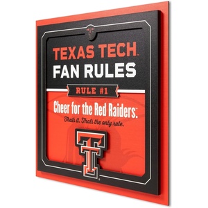 image:imageYouTheFan Officiallylicensed NCAA Tide Fan Rules Wall Art multiple layers humorous team artwork sports fan motto showcases funny rules indoor decorTexas Tech Red Raiders