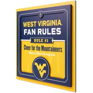 image:imageYouTheFan Officiallylicensed NCAA Tide Fan Rules Wall Art multiple layers humorous team artwork sports fan motto showcases funny rules indoor decorWest Virginia Mountaineers