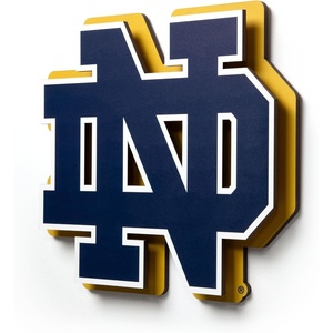 image:imageYouTheFan NCAA 3D DieCut Wall Art precisioncrafted and lasercut in the exact shape of your teams logo multiple layers create striking depth readytohang and officially licensedNotre Dame Fighting Irish