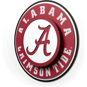 image:imageYouTheFan NCAA 3D DieCut Wall Art precisioncrafted and lasercut in the exact shape of your teams logo multiple layers create striking depth readytohang and officially licensedAlabama Crimson Tide