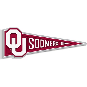 image:imageYouTheFan NCAA 3D Wall Pennant precisioncrafted unique shape made of multiple layers readytohang officially licensed and stylish addition for ultimate team fanOklahoma Sooners