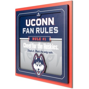 image:imageYouTheFan NCAA Connecticut Huskies Fan Rules Wall Art multiple layers humorous team artwork sports fan motto showcases funny rules indoor dcor