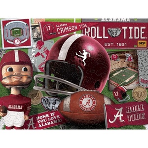 image:imageYouTheFan NCAA Wooden Retro Series Puzzle 1775 x 1325 Inches 333 PiecesAlabama Crimson Tide