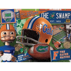 image:imageYouTheFan NCAA Wooden Retro Series Puzzle 1775 x 1325 Inches 333 PiecesFlorida Gators