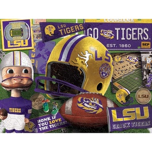 image:imageYouTheFan NCAA Wooden Retro Series Puzzle 1775 x 1325 Inches 333 PiecesLSU Tigers