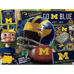 image:imageYouTheFan NCAA Wooden Retro Series Puzzle 1775 x 1325 Inches 333 PiecesMichigan Wolverines