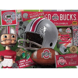 image:imageYouTheFan NCAA Wooden Retro Series Puzzle 1775 x 1325 Inches 333 PiecesOhio State Buckeyes
