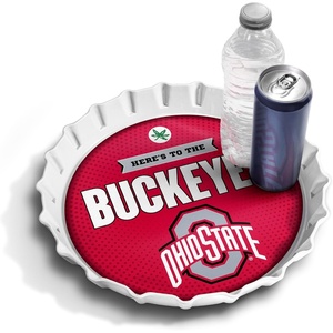 image:imageYouTheFan OfficiallyLicensed NCAA Bottlecap Serving Tray  13 x 13  Bottle Cap Shaped Tray  100 Melamine Dishwasher Safe BPA Free  Great Fan GiftOhio State Buckeyes