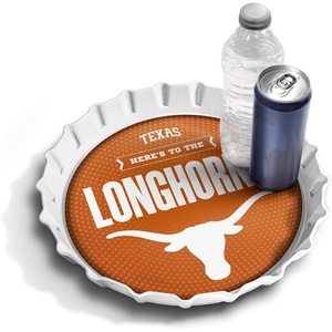 image:imageYouTheFan OfficiallyLicensed NCAA Bottlecap Serving Tray  13 x 13  Bottle Cap Shaped Tray  100 Melamine Dishwasher Safe BPA Free  Great Fan GiftTexas Longhorns