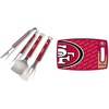 image:imageYouTheFan NFL San Francisco 49ers Spirit Series 3Piece BBQ Set Stainless Steel 22 x 9 amp NFL San Francisco 49ers Logo Series Cutting Board
