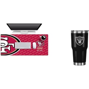image:imageYouTheFan NFL San Francisco 49ers Logo Series Desk Pad amp FOCO Las Vegas Raiders NFL Team Logo 30 oz Tumbler