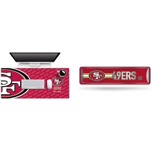 image:imageYouTheFan NFL San Francisco 49ers Logo Series Desk Pad amp Rico Industries NFL San Francisco 49ers Home Dcor Metal Street Sign 4 x 15  Great for Home Office Bedroom amp Man Cave  MadeSilver