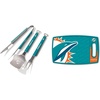 image:imageYouTheFan NFL Miami Dolphins Spirit Series 3Piece BBQ Set Stainless Steel 22 x 9 amp NFL Miami Dolphins Logo Series Cutting Board