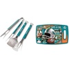 image:imageYouTheFan NFL Miami Dolphins Spirit Series 3Piece BBQ Set Stainless Steel 22 x 9 amp NFL Miami Dolphins Retro Series Cutting Board Medium