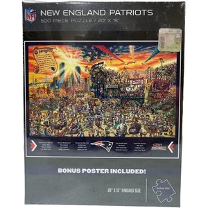 image:imageYouTheFan NFL New England Patriots Joe Journeyman NFL Puzzle amp Bonus Poster Team Colors 15 X 20