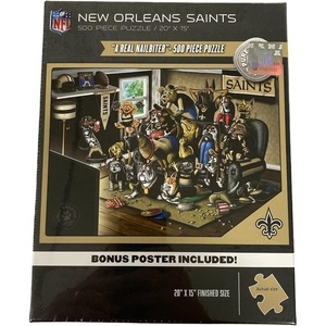 image:imageYouTheFan NFL New Orleans Saints Purebred Fans NFL Purebred Fans A Real Nailbiter Puzzle amp Bonus Poster Team Colors 15 X 20