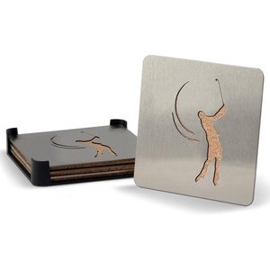 image:imageYouTheFan Universal Boasters Stainless Steel Drink CoastersGolfer