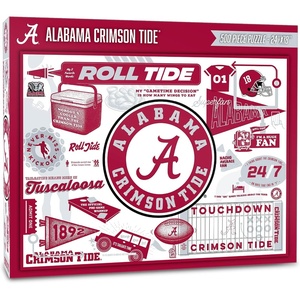 image:imageYouTheFan NCAA Michigan Wolverines Scrapbook Puzzle  500 Pieces 18 X 24 Size Original Artwork Humorous Illustrations Fun Design Officially LicensedAlabama Crimson Tide
