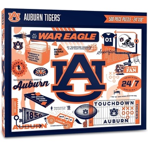image:imageYouTheFan NCAA Michigan Wolverines Scrapbook Puzzle  500 Pieces 18 X 24 Size Original Artwork Humorous Illustrations Fun Design Officially LicensedAuburn Tigers