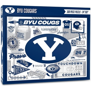 image:imageYouTheFan NCAA Michigan Wolverines Scrapbook Puzzle  500 Pieces 18 X 24 Size Original Artwork Humorous Illustrations Fun Design Officially LicensedByu Cougars