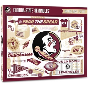 image:imageYouTheFan NCAA Michigan Wolverines Scrapbook Puzzle  500 Pieces 18 X 24 Size Original Artwork Humorous Illustrations Fun Design Officially LicensedFlorida State Seminoles