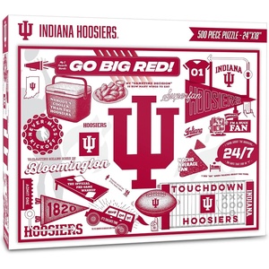 image:imageYouTheFan NCAA Michigan Wolverines Scrapbook Puzzle  500 Pieces 18 X 24 Size Original Artwork Humorous Illustrations Fun Design Officially LicensedIndiana Hoosiers