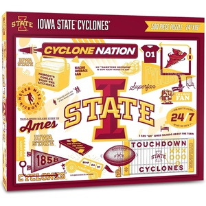 image:imageYouTheFan NCAA Michigan Wolverines Scrapbook Puzzle  500 Pieces 18 X 24 Size Original Artwork Humorous Illustrations Fun Design Officially LicensedIowa State Cyclones