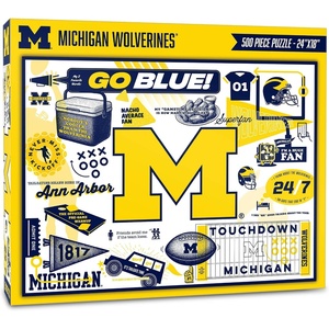 image:imageYouTheFan NCAA Michigan Wolverines Scrapbook Puzzle  500 Pieces 18 X 24 Size Original Artwork Humorous Illustrations Fun Design Officially LicensedMichigan Wolverines