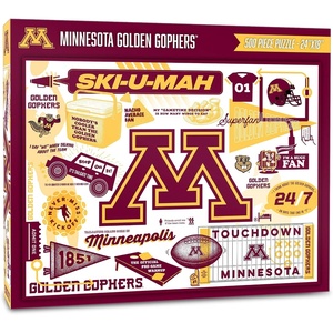 image:imageYouTheFan NCAA Michigan Wolverines Scrapbook Puzzle  500 Pieces 18 X 24 Size Original Artwork Humorous Illustrations Fun Design Officially LicensedMinnesota Golden Gophers