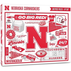 image:imageYouTheFan NCAA Michigan Wolverines Scrapbook Puzzle  500 Pieces 18 X 24 Size Original Artwork Humorous Illustrations Fun Design Officially LicensedNebraska Cornhuskers