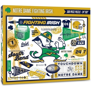 image:imageYouTheFan NCAA Michigan Wolverines Scrapbook Puzzle  500 Pieces 18 X 24 Size Original Artwork Humorous Illustrations Fun Design Officially LicensedNotre Dame Fighting Irish
