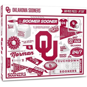 image:imageYouTheFan NCAA Michigan Wolverines Scrapbook Puzzle  500 Pieces 18 X 24 Size Original Artwork Humorous Illustrations Fun Design Officially LicensedOklahoma Sooners