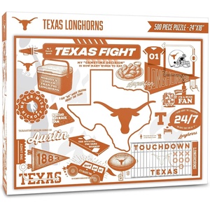 image:imageYouTheFan NCAA Michigan Wolverines Scrapbook Puzzle  500 Pieces 18 X 24 Size Original Artwork Humorous Illustrations Fun Design Officially LicensedTexas Longhorns