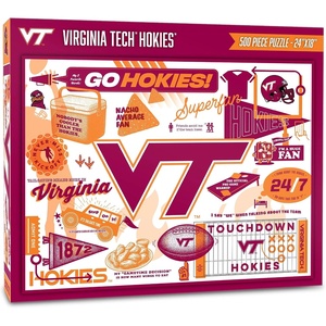 image:imageYouTheFan NCAA Michigan Wolverines Scrapbook Puzzle  500 Pieces 18 X 24 Size Original Artwork Humorous Illustrations Fun Design Officially LicensedVirginia Tech Hokies