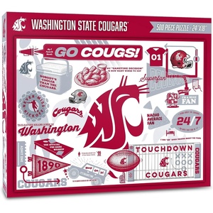 image:imageYouTheFan NCAA Michigan Wolverines Scrapbook Puzzle  500 Pieces 18 X 24 Size Original Artwork Humorous Illustrations Fun Design Officially LicensedWashington State Cougars