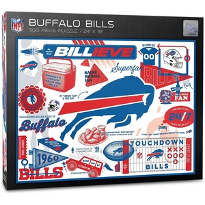 image:imageYouTheFan NFL Carolina Panthers Scrapbook Puzzle  500 Pieces 18 X 24 Size Original Artwork Humorous Illustrations Fun Design Officially LicensedBuffalo Bills