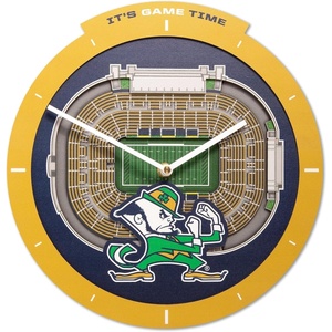 image:imageYouTheFan NCAA Notre Dame Fighting Irish StadiumView 3D Wall Clock  3D Multiple Layers Form Replica Of Team Stadium Ready To Hang Officially Licensed Fan Gift Floating Wall Mount Design