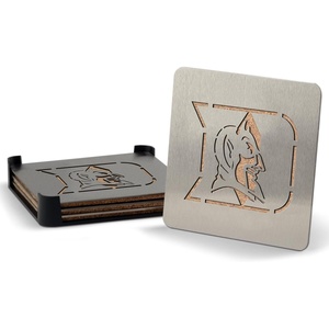 image:imageYouTheFan NCAA Boasters 4Piece Stainless Steel LaserCut Team Coaster SetDuke Blue Devils
