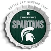 image:imageYouTheFan OfficiallyLicensed NCAA Bottlecap Serving Tray  13 x 13  Bottle Cap Shaped Tray  100 Melamine Dishwasher Safe BPA Free  Great Fan GiftMichigan State Spartans