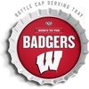 image:imageYouTheFan OfficiallyLicensed NCAA Bottlecap Serving Tray  13 x 13  Bottle Cap Shaped Tray  100 Melamine Dishwasher Safe BPA Free  Great Fan GiftWisconsin Badgers