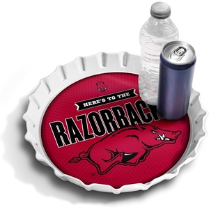 image:imageYouTheFan OfficiallyLicensed NCAA Bottlecap Serving Tray  13 x 13  Bottle Cap Shaped Tray  100 Melamine Dishwasher Safe BPA Free  Great Fan GiftArkansas Razorbacks
