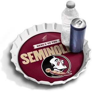 image:imageYouTheFan OfficiallyLicensed NCAA Bottlecap Serving Tray  13 x 13  Bottle Cap Shaped Tray  100 Melamine Dishwasher Safe BPA Free  Great Fan GiftFlorida State Seminoles