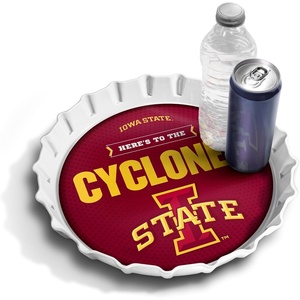 image:imageYouTheFan OfficiallyLicensed NCAA Bottlecap Serving Tray  13 x 13  Bottle Cap Shaped Tray  100 Melamine Dishwasher Safe BPA Free  Great Fan GiftIowa State Cyclones